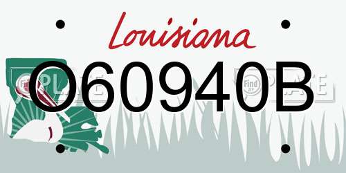 O60940B Louisiana License Plate