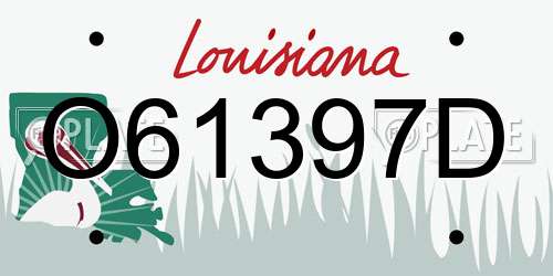 O61397D Louisiana License Plate