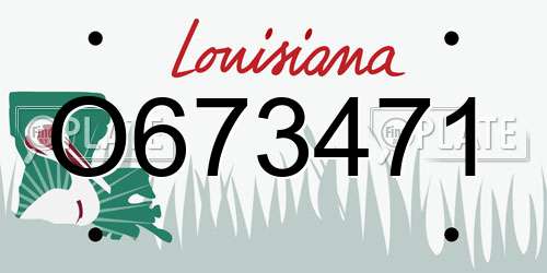 O673471 Louisiana License Plate