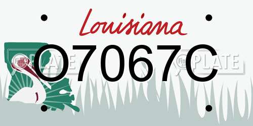 O7067C Louisiana License Plate