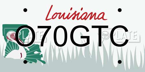 O70GTC Louisiana License Plate