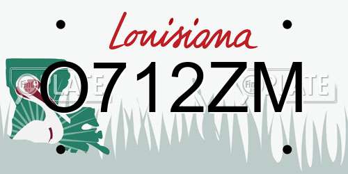 O712ZM Louisiana License Plate