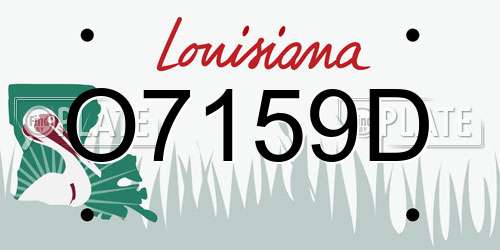 O7159D Louisiana License Plate