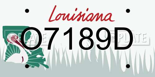 O7189D Louisiana License Plate
