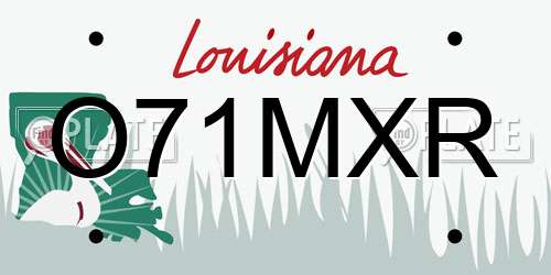 O71MXR Louisiana License Plate