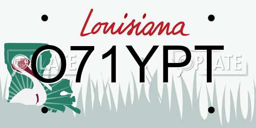 O71YPT Louisiana License Plate