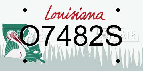 O7482S Louisiana License Plate