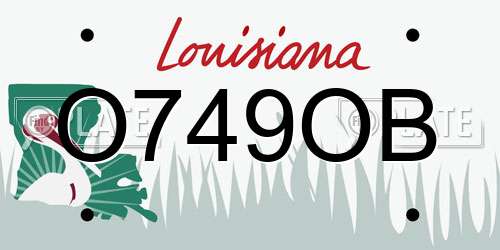 O749OB Louisiana License Plate
