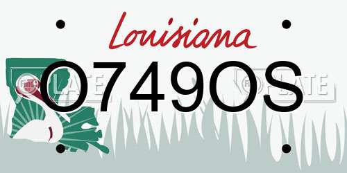 O749OS Louisiana License Plate