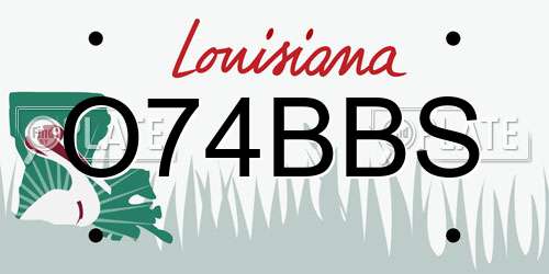 O74BBS Louisiana License Plate