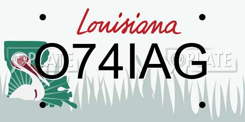 O74IAG Louisiana License Plate