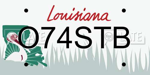 O74STB Louisiana License Plate