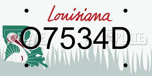 O7534D Louisiana License Plate