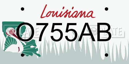 O755AB Louisiana License Plate