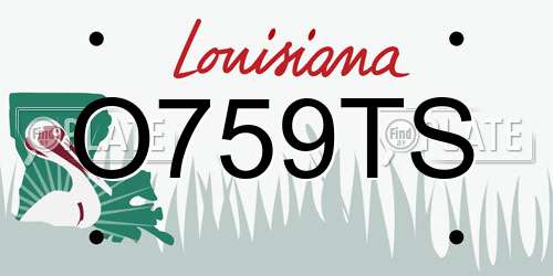 O759TS Louisiana License Plate