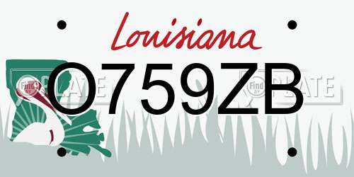 O759ZB Louisiana License Plate