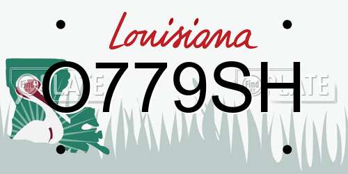 O779SH Louisiana License Plate
