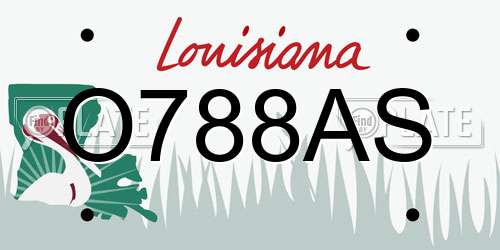 O788AS Louisiana License Plate