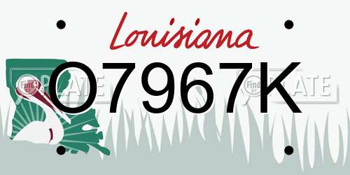 O7967K Louisiana License Plate