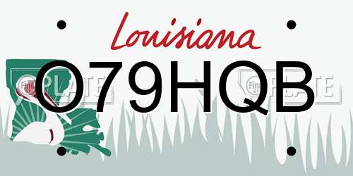 O79HQB Louisiana License Plate