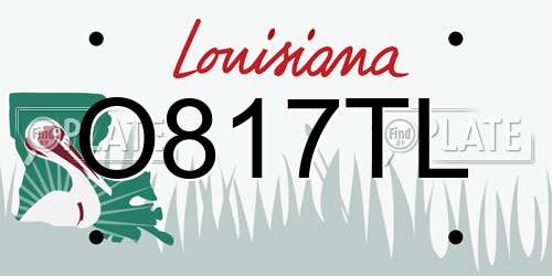O817TL Louisiana License Plate