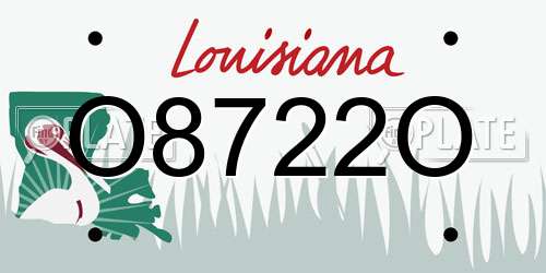 O8722O Louisiana License Plate