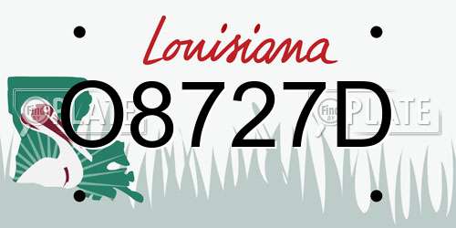 O8727D Louisiana License Plate