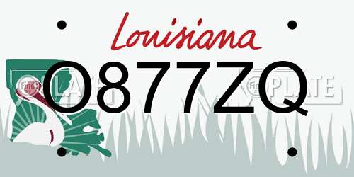 O877ZQ Louisiana License Plate