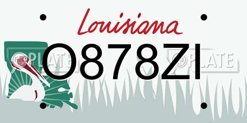 O878ZI Louisiana License Plate
