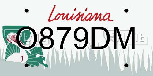 O879DM Louisiana License Plate