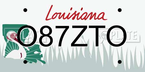 O87ZTO Louisiana License Plate