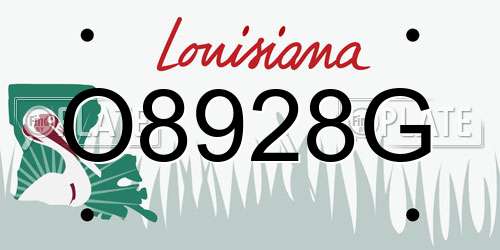 O8928G Louisiana License Plate