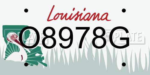 O8978G Louisiana License Plate