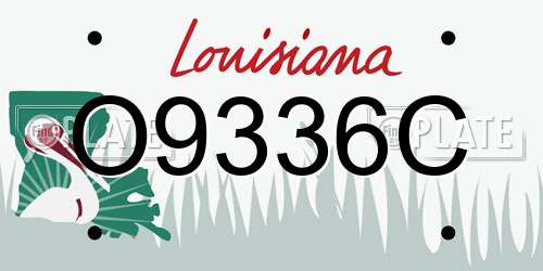 O9336C Louisiana License Plate