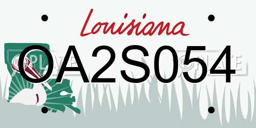OA2S054 Louisiana License Plate