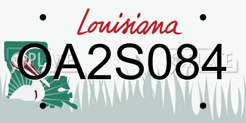 OA2S084 Louisiana License Plate