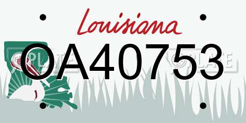 OA40753 Louisiana License Plate