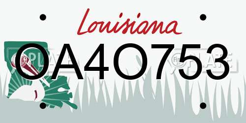 OA4O753 Louisiana License Plate