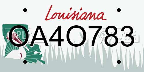 OA4O783 Louisiana License Plate
