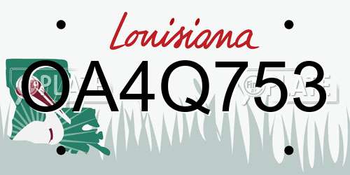 OA4Q753 Louisiana License Plate