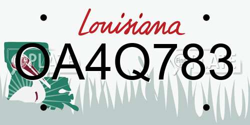OA4Q783 Louisiana License Plate