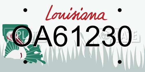 OA61230 Louisiana License Plate