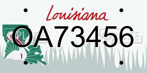 OA73456 Louisiana License Plate