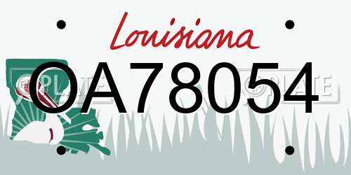 OA78054 Louisiana License Plate