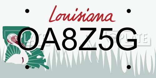 OA8Z5G Louisiana License Plate