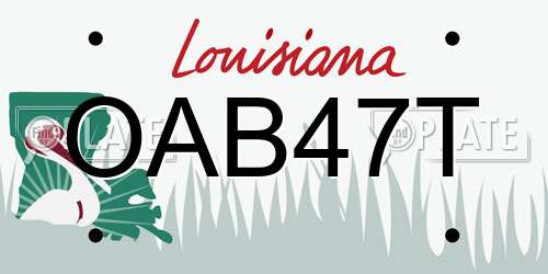 OAB47T Louisiana License Plate