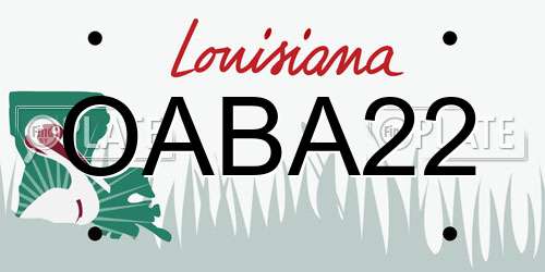 OABA22 Louisiana License Plate