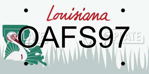 OAFS97 Louisiana License Plate