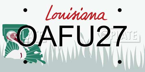 OAFU27 Louisiana License Plate
