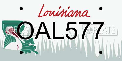 OAL577 Louisiana License Plate